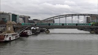 Paris  Vue du Pont dAusterlitz  Péniche  Seine  ÎledeFrance  France [upl. by Busiek]