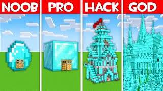 Minecraft Battle DIAMOND HOUSE BUILD CHALLENGE  NOOB vs PRO vs HACKER vs GOD in Minecraft [upl. by Noroj]