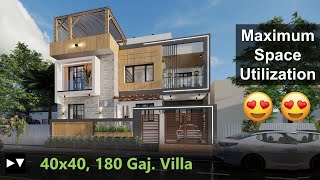 40x40 House Design Villa  3D Walkthrough  Max Space Utilization  Home decor ideas  Home Tour [upl. by Rector]