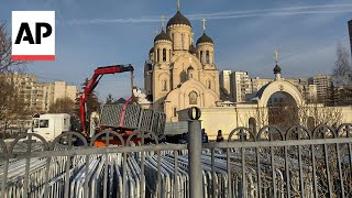 Increased security ahead of Alexei Navalny’s funeral [upl. by Atonsah564]