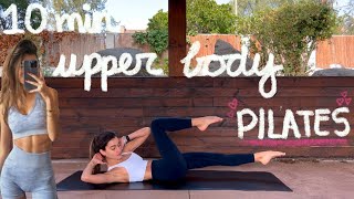 10MIN upper body pilates workout  tone your abs arms and back  no equipment [upl. by Lankton]