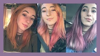 How I Got From OrangePink Hair to Lavender Hair with NO BLEACH [upl. by Semmes]