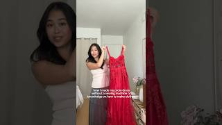 how made my prom dress WITHOUT a sewing machine 🪡🌹✨ sewing beginnersewing diy fashion [upl. by Ellak902]