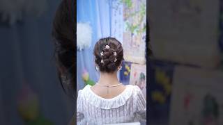 Beautiful hair bun hairstyle beautyplus youtubeshorts [upl. by Canotas]