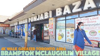 Brampton  McLaughlin Village amp Sheridan College Davis Campus 4K Walk Greater Toronto Area Canada [upl. by Chladek649]