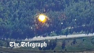 HIMARS missile system destroys Russian convoy hiding in a forest [upl. by Nahpos61]