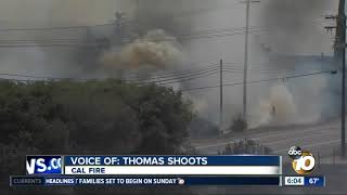 Brush fire burning on both side of USMexico border [upl. by Eimmac]