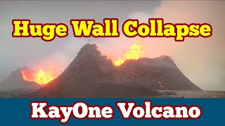 Huge Wall Collapse Iceland KayOne Volcano Eruption Update Grindavík Rift Valley [upl. by Karney811]