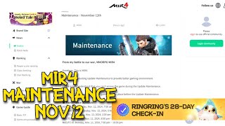 MAINTENANCE MIR4 BUKAS NOV 12 [upl. by Seyah]