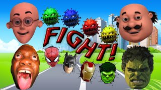 Granny Motu Patlu  Vs Superhero Fight  Cartoon Spiderman Datman Hulk  Tebak Gambar Marvel [upl. by Teague]