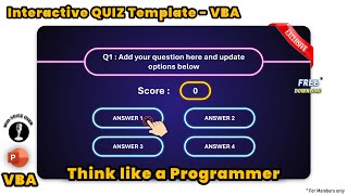 157Interactive Quiz Template with Score using Powerpoint VBA  Macro  Advanced PowerPoint [upl. by Timmi]