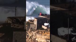 Epic Waves Crash Against Nazareth Shores in Portugal patreonmelkeb [upl. by Aicire]