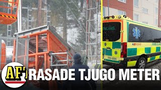 Bygghiss har rasat 20 meter i Sundbyberg [upl. by Chi]