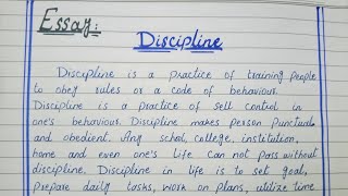 English essay value of discipline value of discipline in life essay essay on discipline [upl. by Frendel]