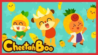 Ten Little Yellow Fruits🍌🍋🍍  Color  Ten Little Indians  Nursery Rhymes  Kids song  Cheetahboo [upl. by Adilem]