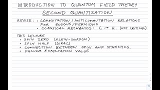 Introduction to QFT Second quantisation [upl. by Eaj448]