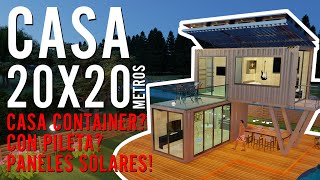 CASA CONTAINER en TERRENO de 20x20 Metros con PILETA [upl. by Cleti755]