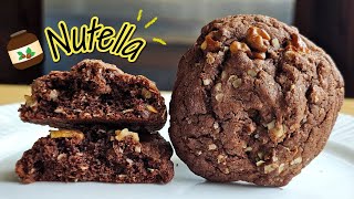 Simple amp Yummy Nutella Cookies with Oats amp Walnuts Best way to use up leftover Nutella [upl. by Eneg]