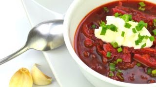 Vegetarian Borscht Борщ  Authentic Russian Beet Soup Recipe [upl. by Nwahsyt]