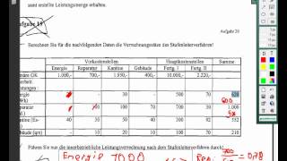 Kosten und Leistungsrechnung Aufgabe 19a [upl. by Trinity]