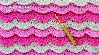 How to Crochet Layered Shell Stitch Pattern  DIY Tutorial for Blankets and Clothing [upl. by Cy973]