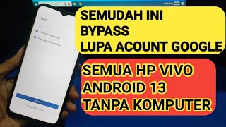 cara terbaru bypass frp acount google Vivo y35 new scurity versi android 13 tanpa komputer [upl. by Mell]