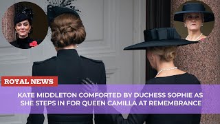 Kate Middleton comforted by Duchess Sophie as she steps in for Queen Camilla at Remembrance [upl. by Firestone]