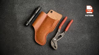 Making a Leather Sheath for Knipex Pliers amp Flashlight DIY  PDF Pattern [upl. by Kessel]