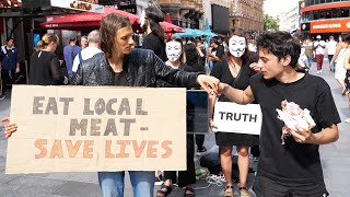 Carnivore Picnic Protest  Cube Of Truth amp Earthlings Leicester Square London [upl. by Herwin489]