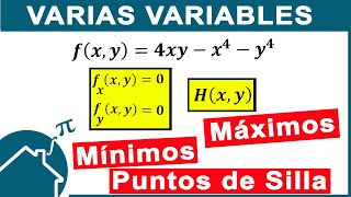 📌 MAXIMOS MINIMOS y PUNTOS de SILLA Varias Variables [upl. by Eilujna]