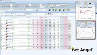 Betfair trading Using Bet Angels  Charting features [upl. by Olegna161]