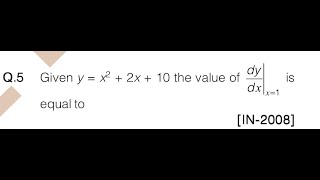 Given y  x2  2x  10 the value of dydx at x  1 is   Differentiability  Calculus [upl. by Rimas533]