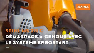 Démarrage à genoux avec le système Ergostart  STIHL MS 211 C [upl. by Ades]