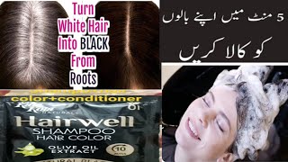 Hair well shampoo hair color reviewhow to color your hair at homeinstant hair color in 5 minutes [upl. by Anaujal]