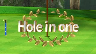 I GOT MY FIRST HOLE IN ONE ON WII SPORTS GOLF [upl. by Nnomae]