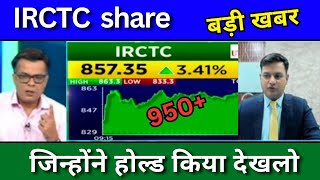 IRCTC share latest news today IRCTC share news today Target Price share analysis buy or sell [upl. by Tatianas]