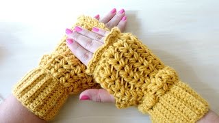 Mitones de Ganchillo  Crochet Mittens  Tutorial paso a paso [upl. by Sad]