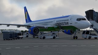 XPlane 12 Almaty  Tashkent  Samarkand AutoOrtho FlightFactor Boeing 757200 Uzbekistan Airw… [upl. by Binnings]