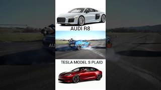 Audi R8 vs Tesla model S plaid shorts acceleration launch audi mpower mercedes [upl. by Ventura]