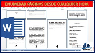 Como Enumerar Páginas en Word desde Cualquier Página 🧩 [upl. by Botsford]