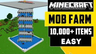 Minecraft Mob Farm 120  All Mob Farm  10000 Items Hour [upl. by Anayra]