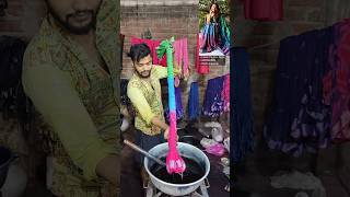 Cotton sarees Dye process dyeable viralshorts tiedye youtubetamil tamilshorts tamiltrending [upl. by Nosliw]