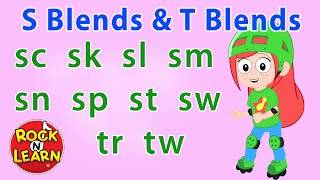 Phonics Songs  Beginning S Blends and T Blends  Rock N Learn [upl. by Aivonas]