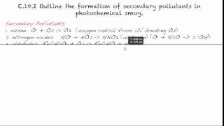 E102 Outline the formation of secondary pollutants in photochemical smog [upl. by Yliak]