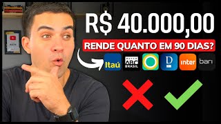 QUANTO RENDE R4000000 NAS LCIS COM LIQUIDEZ DIÁRIA APÓS 90 DIAS INTER ABC ITAÚ DAYCOVAL [upl. by Nairot639]