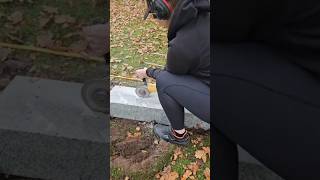 stone gravestone dewalt arbesko cemetery gravsten stenhuggare stonemason [upl. by Aekal]