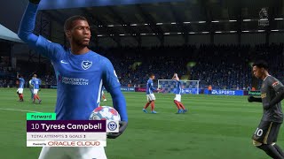 Tyrese Campbell scores his first hattrick for Portsmouth ⚽⚽⚽🔥  Highlights  fifa22 careermode [upl. by Abeh]