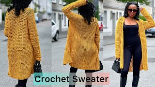 Crochet Lightweight Cardigan Made From 2 Panels Beginner Friendly crochetcardigans howtocrochet [upl. by Gnuh]