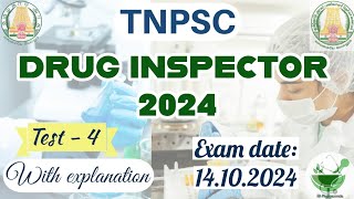 Drug Inspector  DI 2024  Test  4  TNPSC  UPSC  PHARMACY  MICROBIOLOGY  CHEMISTRY  MRB [upl. by Arehc]