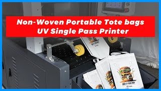 Full Color Printing on Portable Nonwoven Bags Single Pass Packaging UV Printer Printing Showcase [upl. by Sadira]